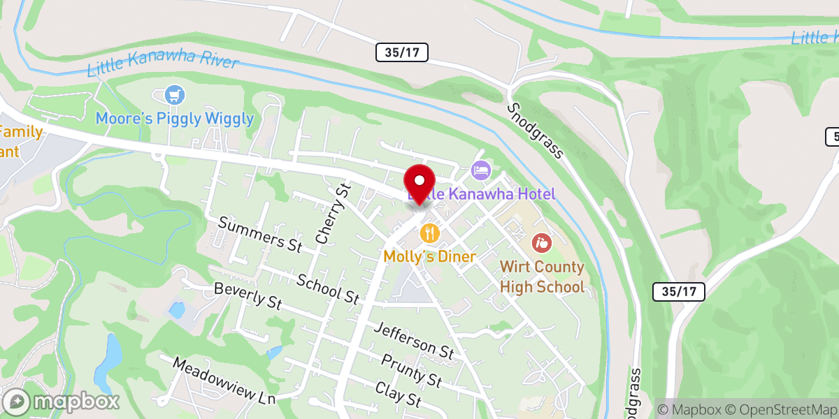 Map showing location of Pleasant View Baptist Church