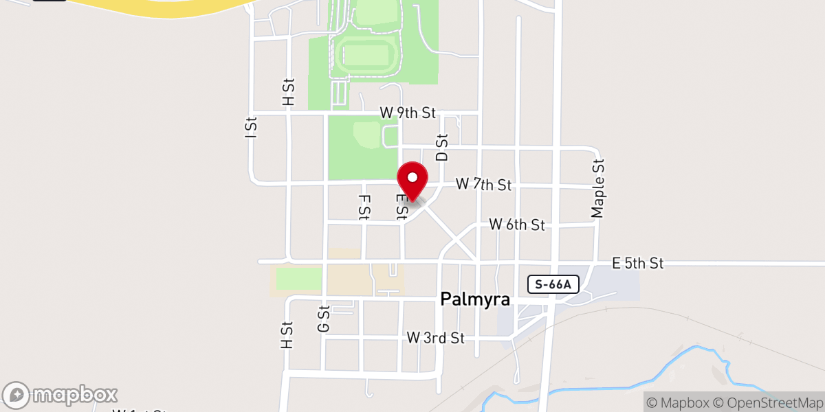 Map showing location of Presbyterian Church