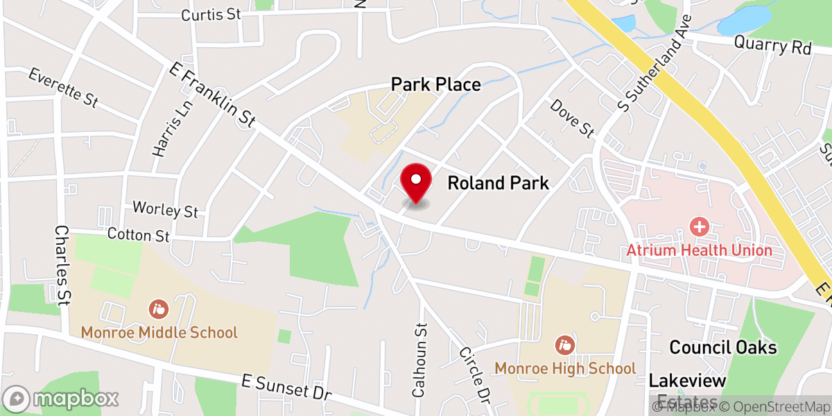 Map showing location of Our Lady of Lourdes Catholic Church Offices