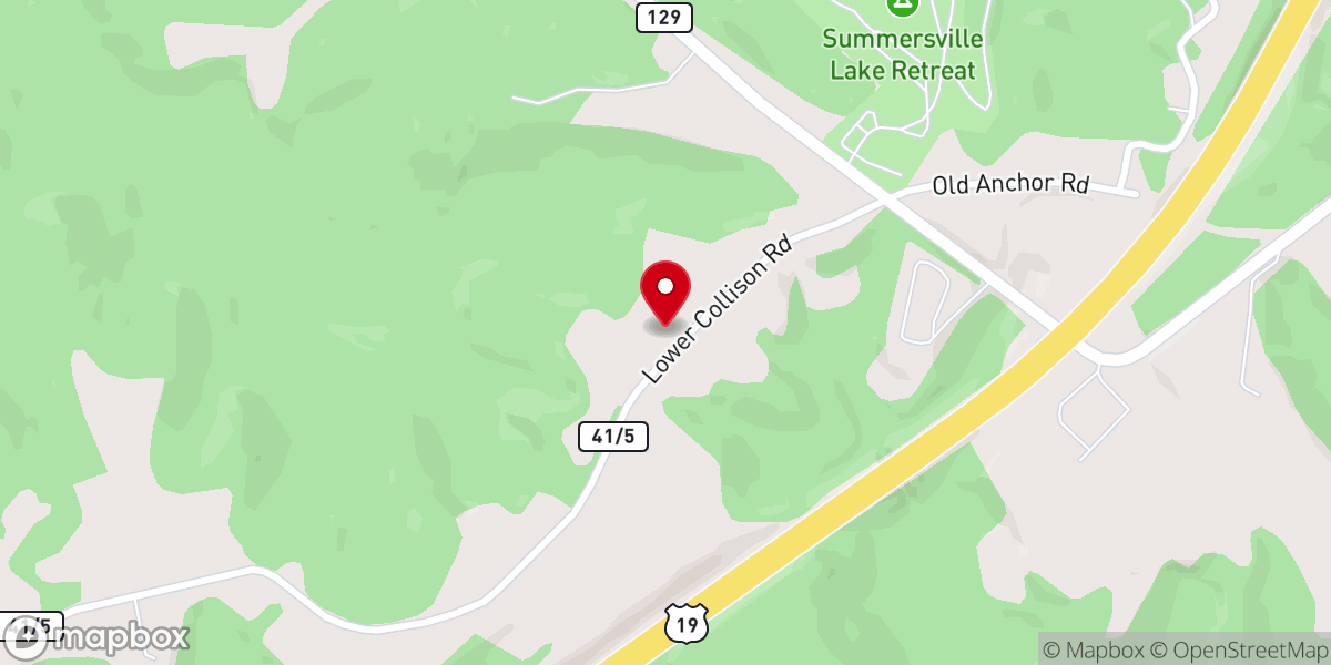 Map showing location of Open Arms Baptist Church
