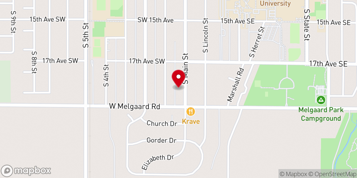 Map showing location of Zion Lutheran Church