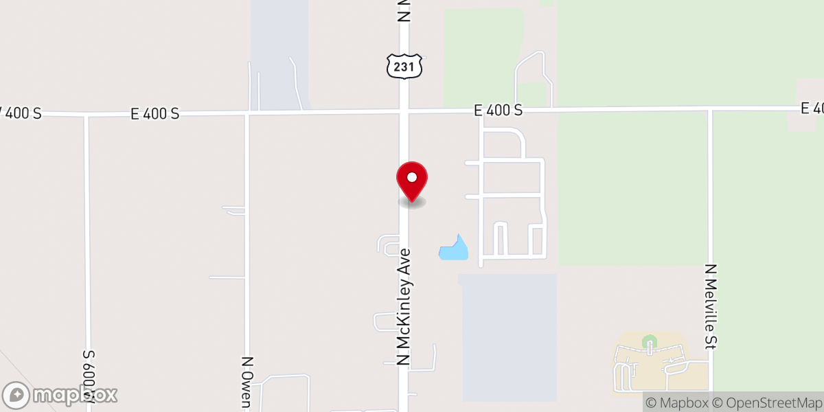 Map showing location of Bazz's Roller Rink