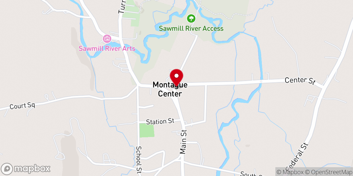Map showing location of First Congregational Church of Montague
