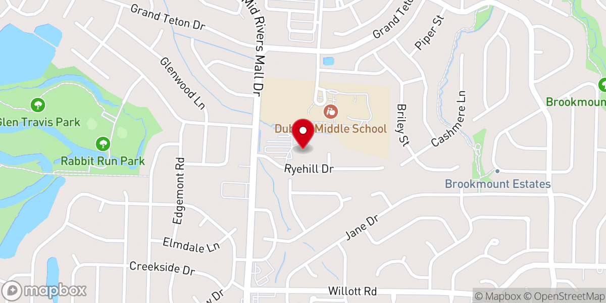 Map showing location of Mid Rivers Christian Church