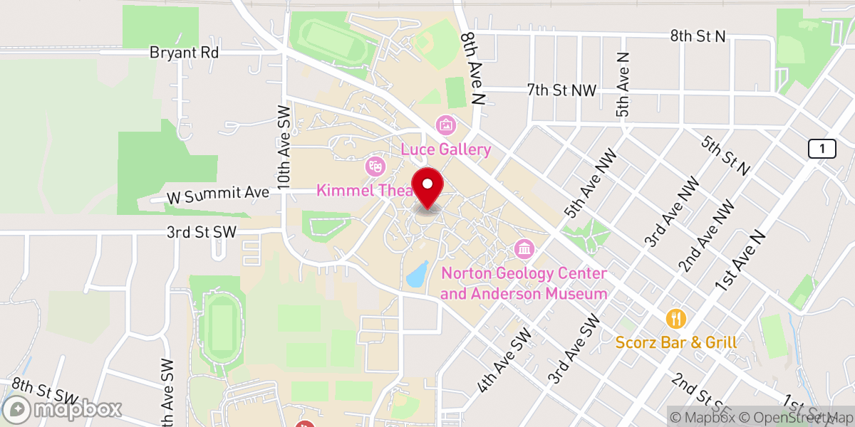 Map showing location of Allee Chapel