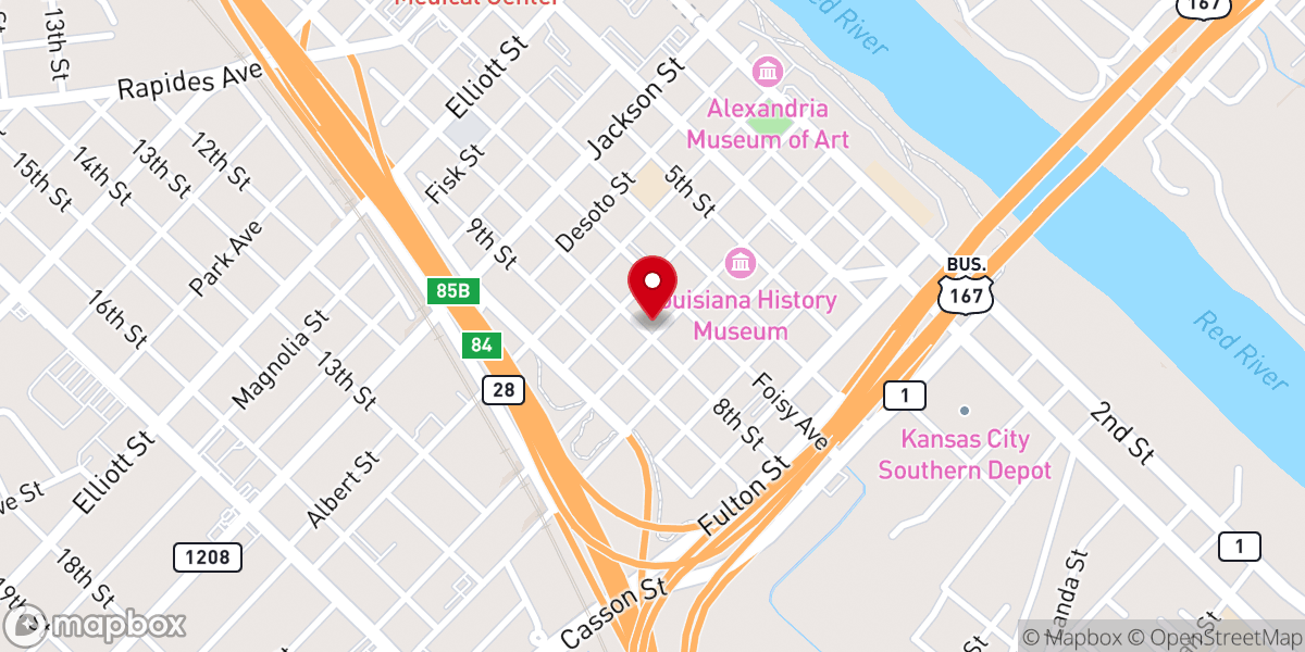Map showing location of Rapides Parish Department of Veterans Affairs