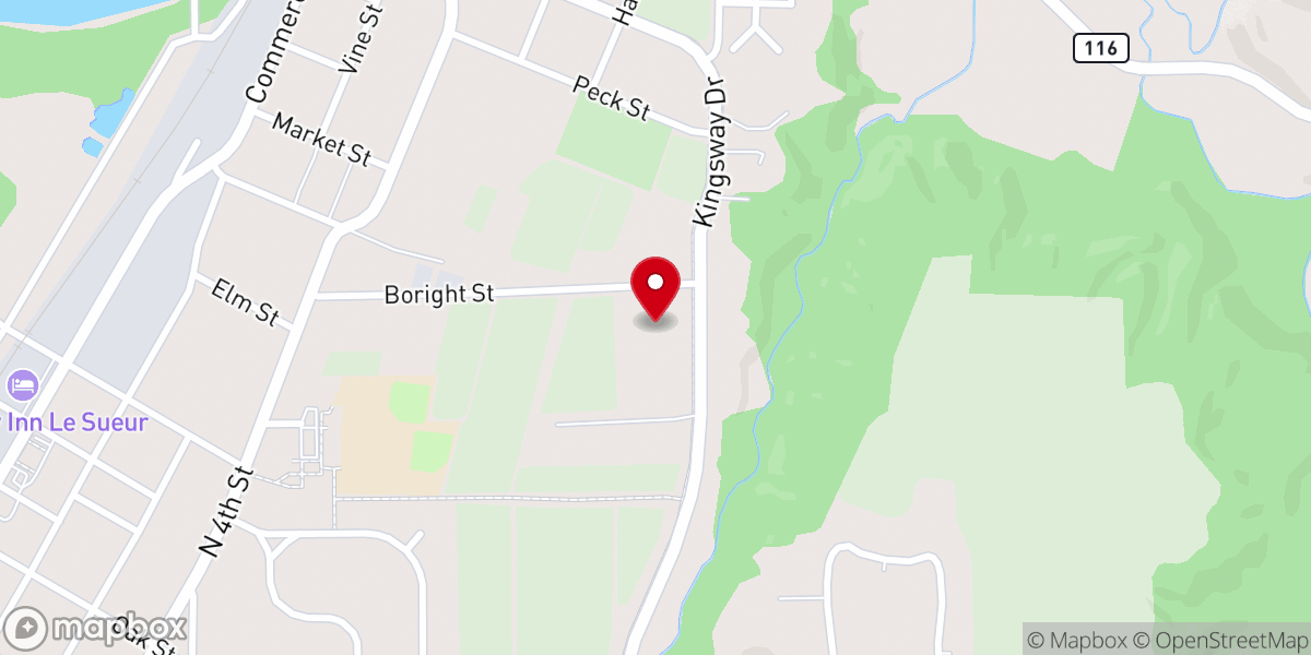 Map showing location of Word of Life Church - Le Sueur Campus