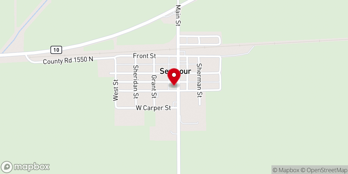 Map showing location of Seymour United Methodist Church