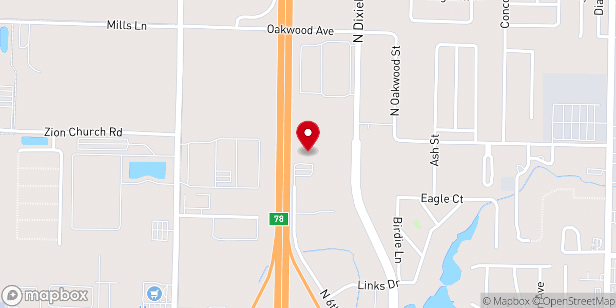 Map showing location of Grace Lutheran Church