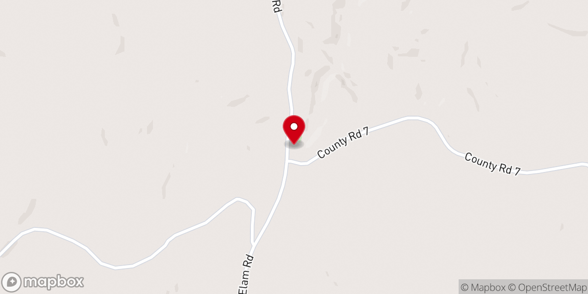 Map showing location of Elam Church
