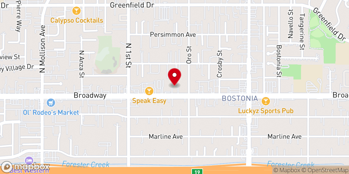 Map showing location of Eastside Community Church