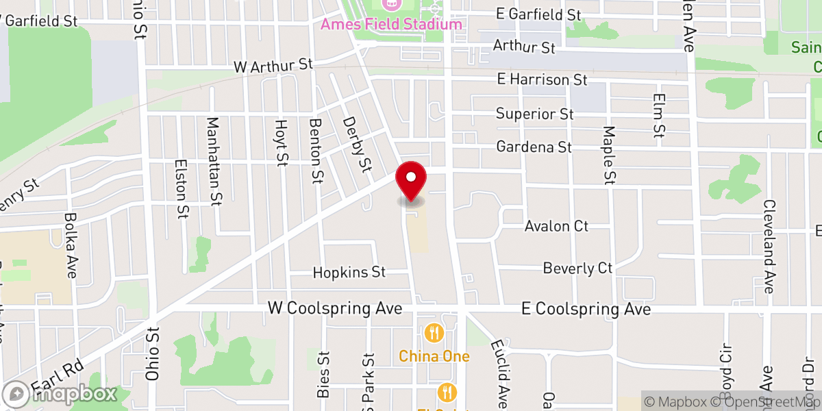 Map showing location of Pentecostal Temple Church of God and Christ