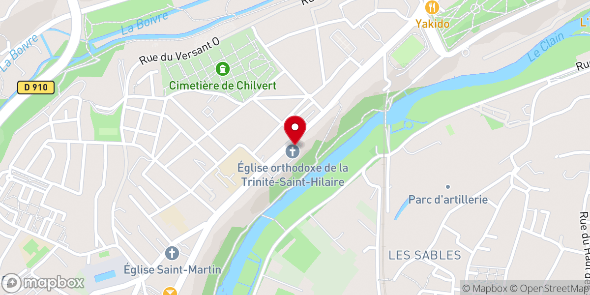 Map showing location of Paroisse Orthodoxe de la Trinité Saint-Hilaire - Eglise Saint-Joseph