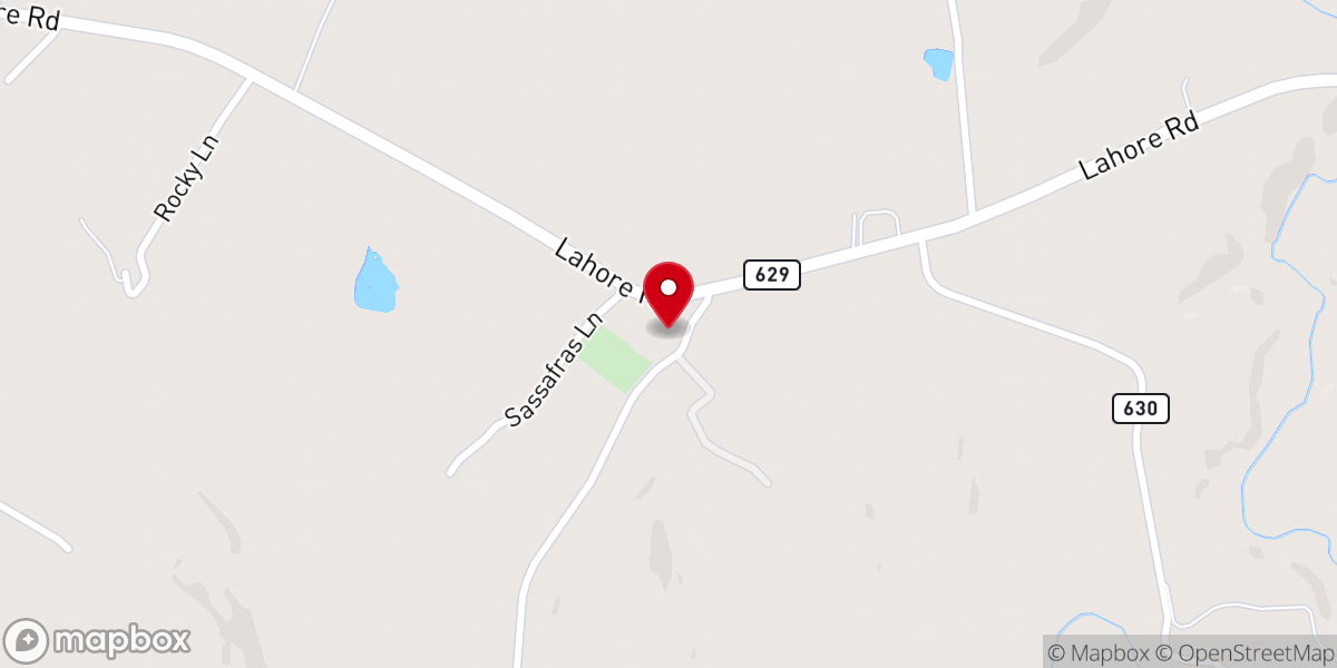 Map showing location of North Pamunkey Baptist Church