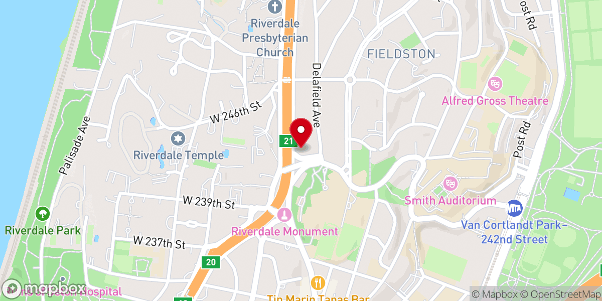 Map showing location of Young Israel of Riverdale