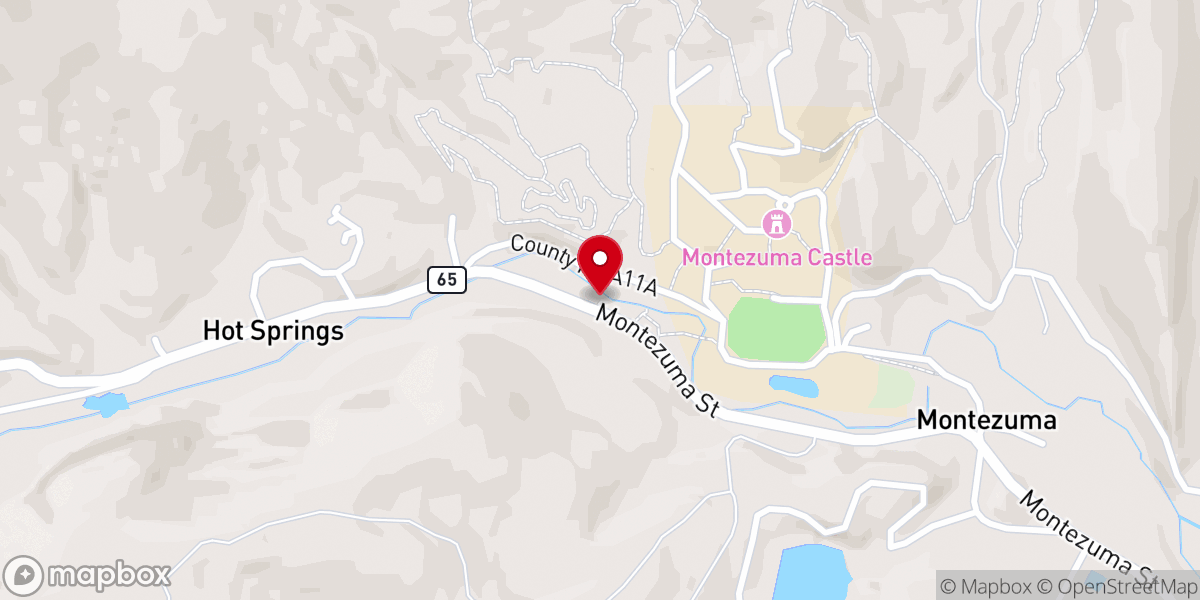 Map showing location of Montezuma Hot Springs