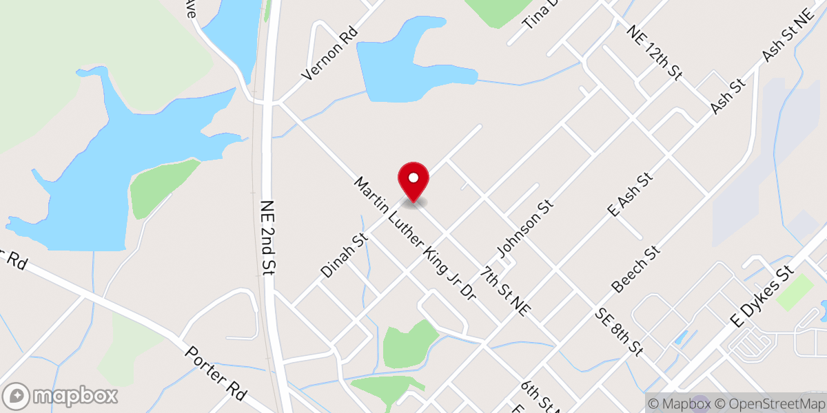 Map showing location of Marthann Baptist Church