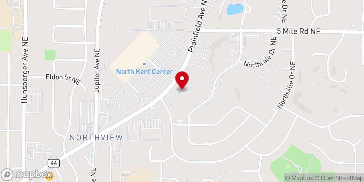 Map showing location of Oakview Community Church