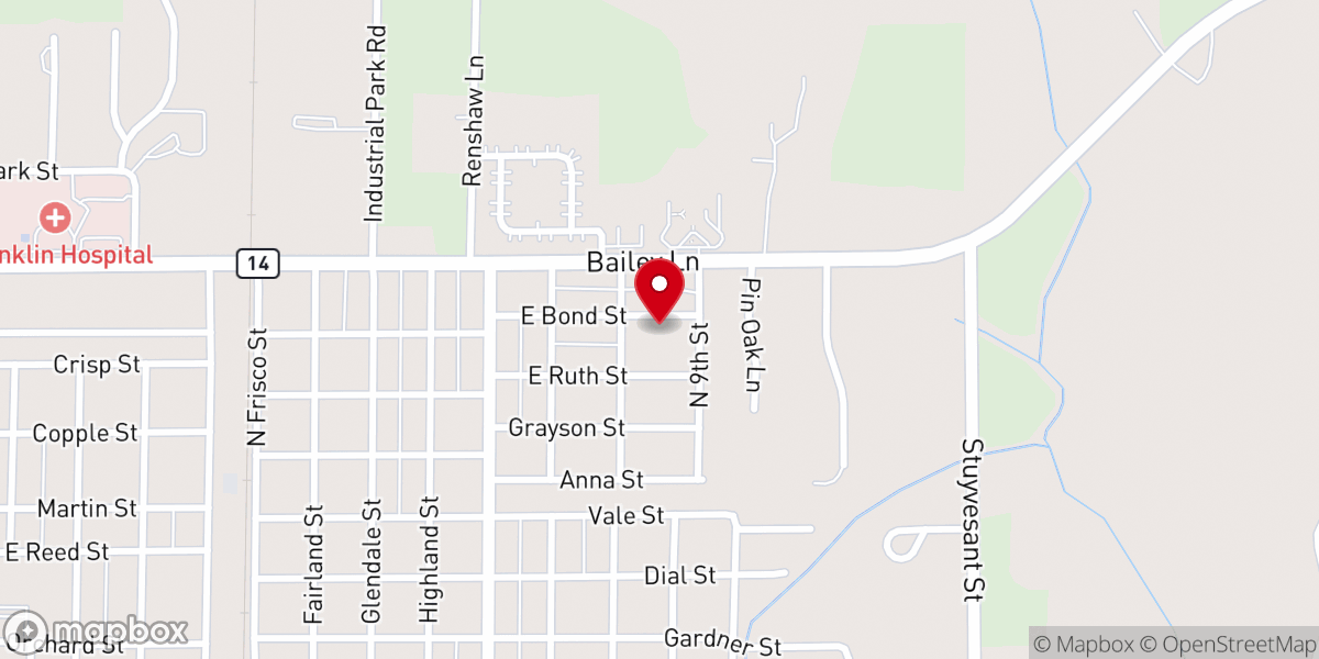Map showing location of First Free Will Baptist Church