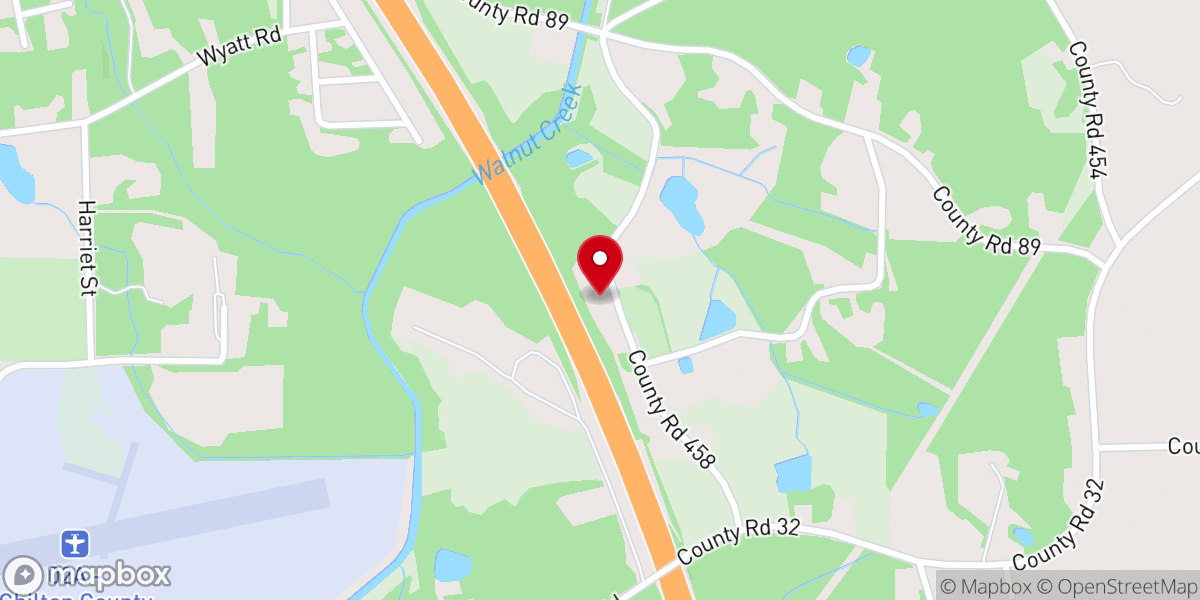 Map showing location of Walnut Creek Methodist Church