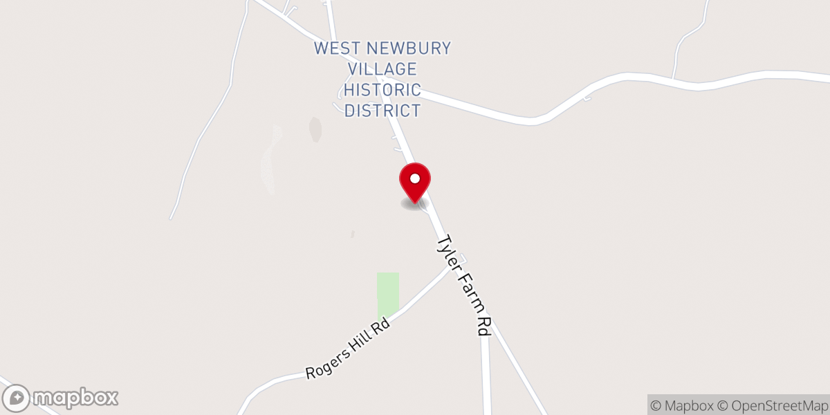 Map showing location of West Newbury Congregational Church