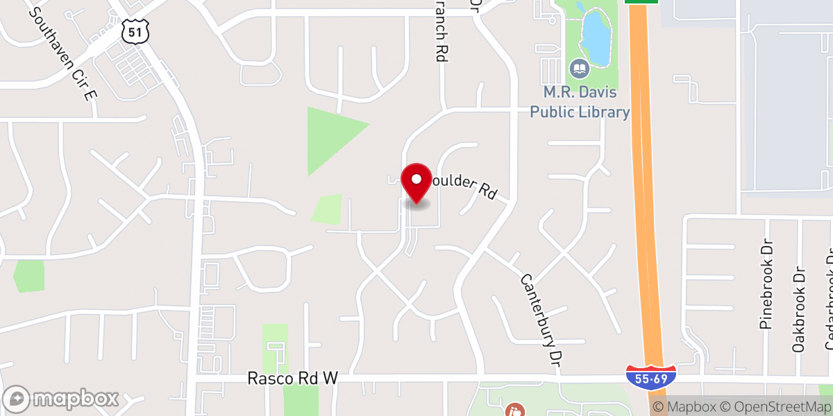 Map showing location of Carriage Hills Baptist Church