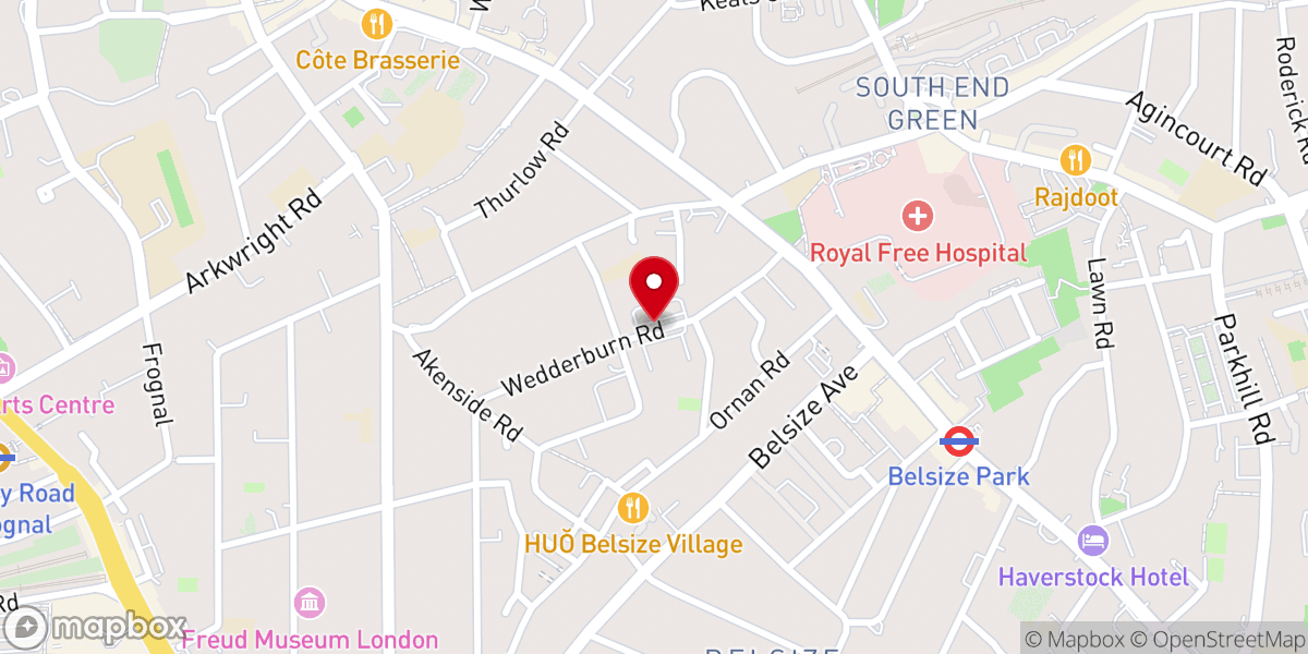 Map showing location of NW3