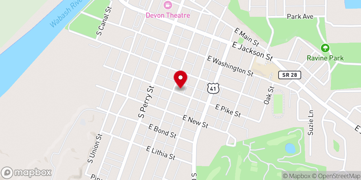 Map showing location of Attica First Lutheran Church