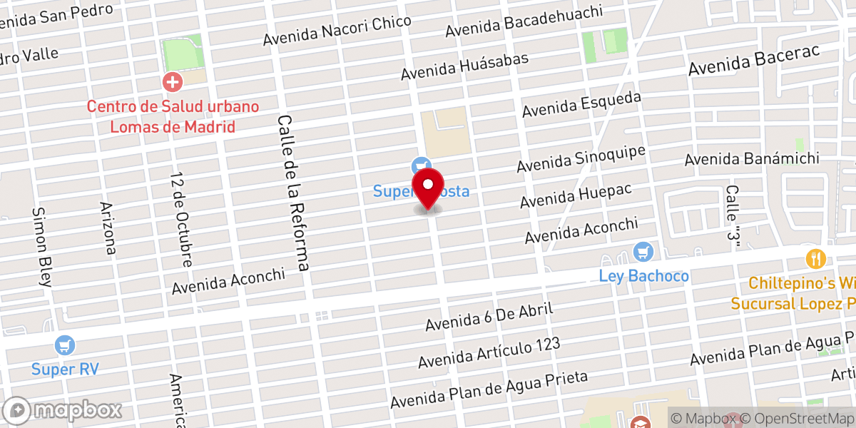 Map showing location of Parroquia del Inmaculado Corazón de Maria