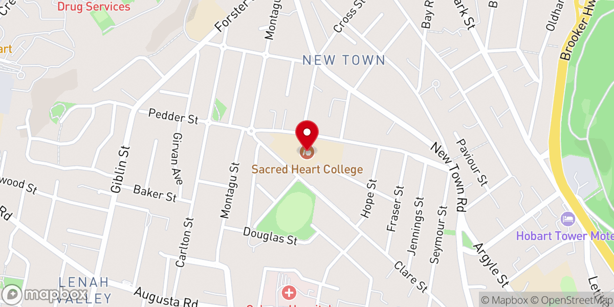 Map showing location of Sacred Heart Catholic Church