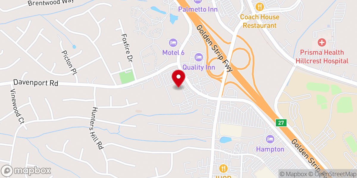 Map showing location of Calvary Baptist Church Simpsonville
