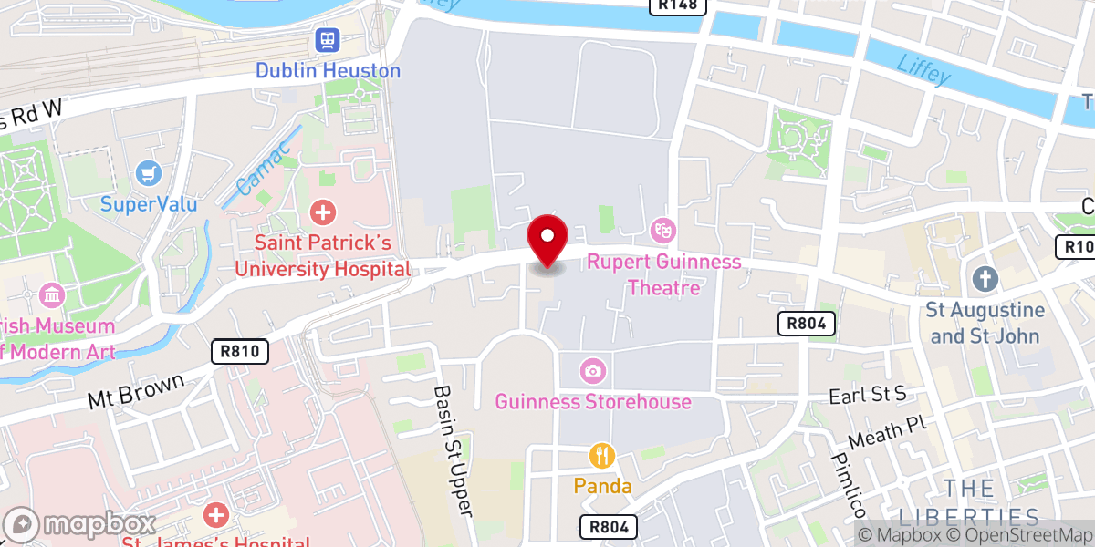 Map showing location of St James' Church