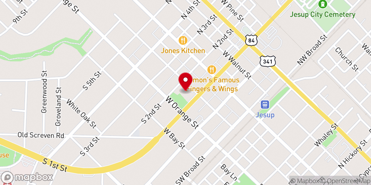 Map showing location of Church of God The Bibleway Jesup