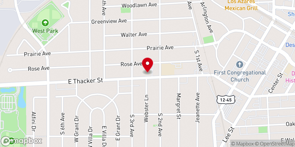 Map showing location of Bridge Community Church