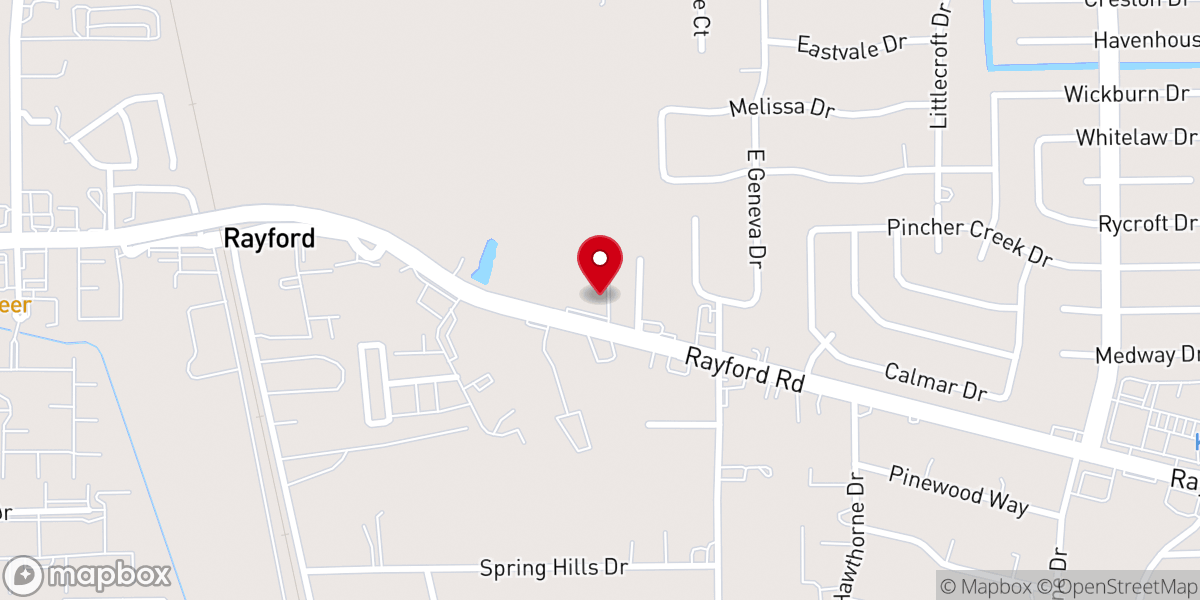 Map showing location of Spring Creek Baptist Church