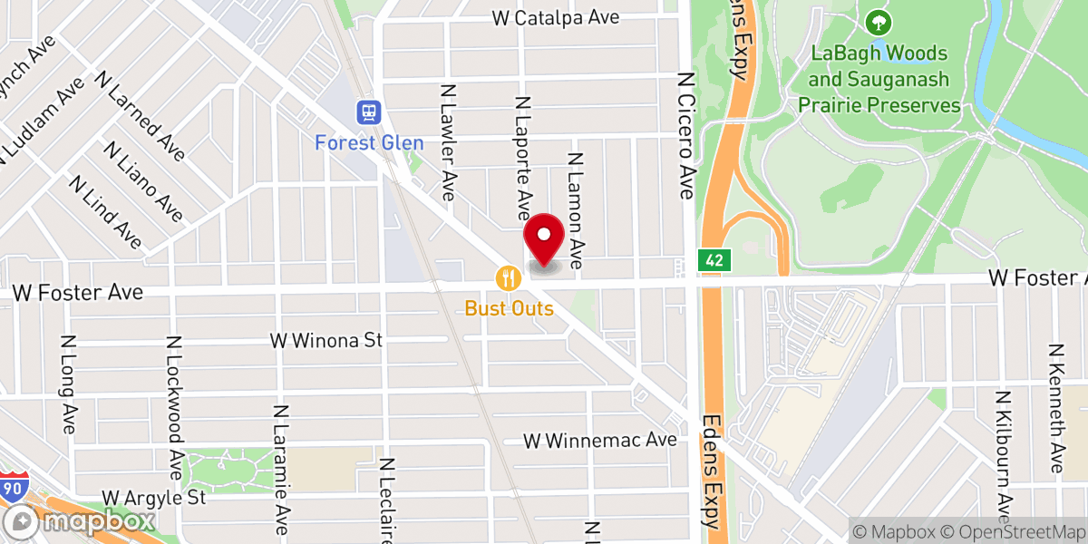 Map showing location of Park Community Church | Forest Glen