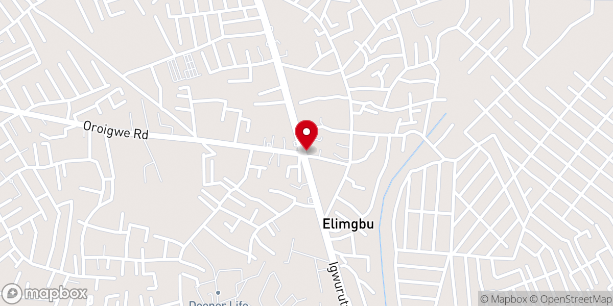 Map showing location of Holy Trinity Anglican Church, Elimgbu Parish