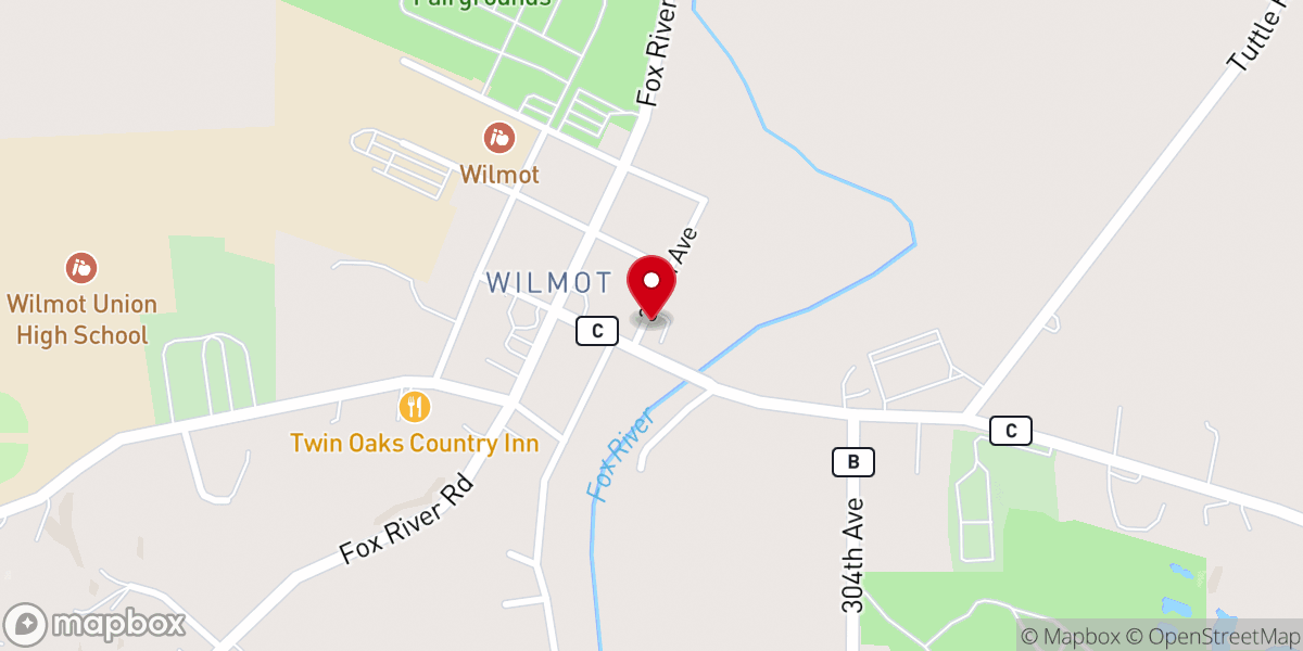 Map showing location of Peace Evangelical Lutheran Church
