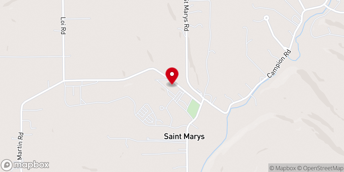 Map showing location of St Mary of the Knobs Catholic School