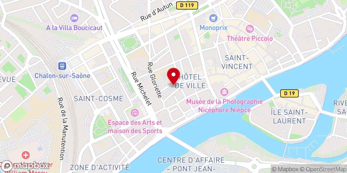 Map showing location of EGLISE EVANGELIQUE ESPACE EVANGELIQUE CHALON SUR SAONE