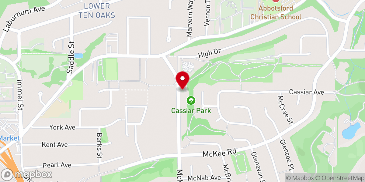 Map showing location of Highland Community Church