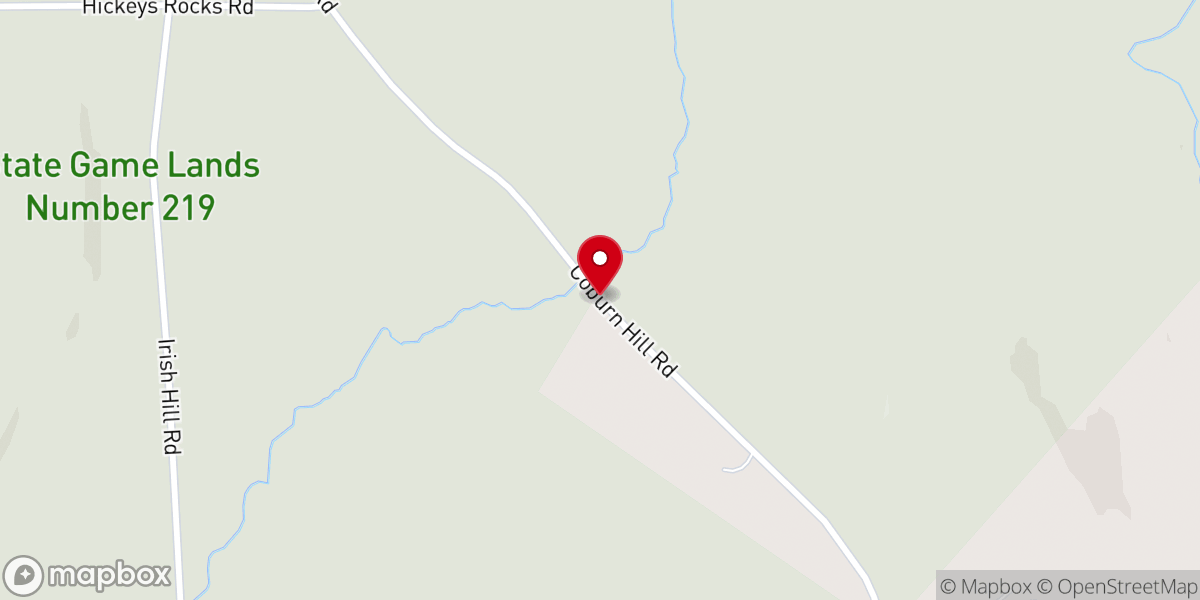 Map showing location of Warren Center Baptist Parsonage