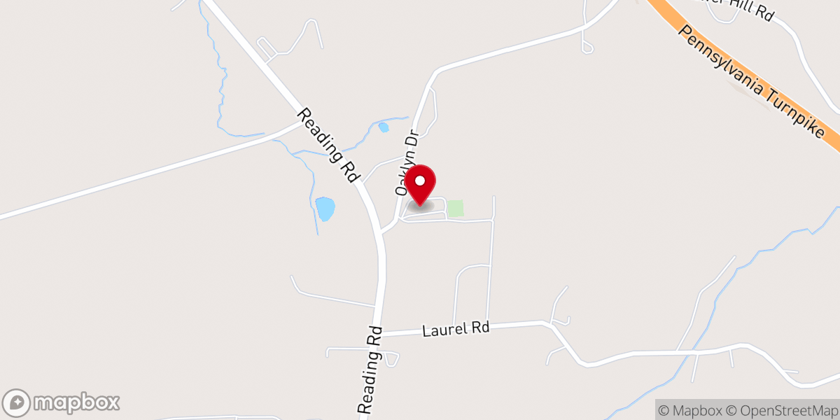 Map showing location of Bowmansville Mennonite Church (Weaverland Conference)