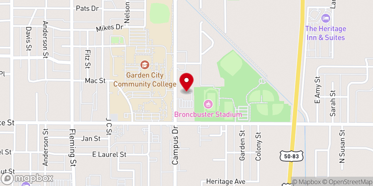 Map showing location of First Assembly of God