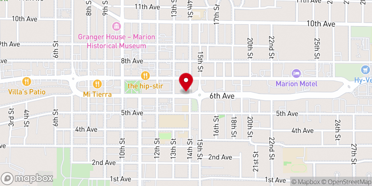 Map showing location of Marion Ministry and Outreach Center