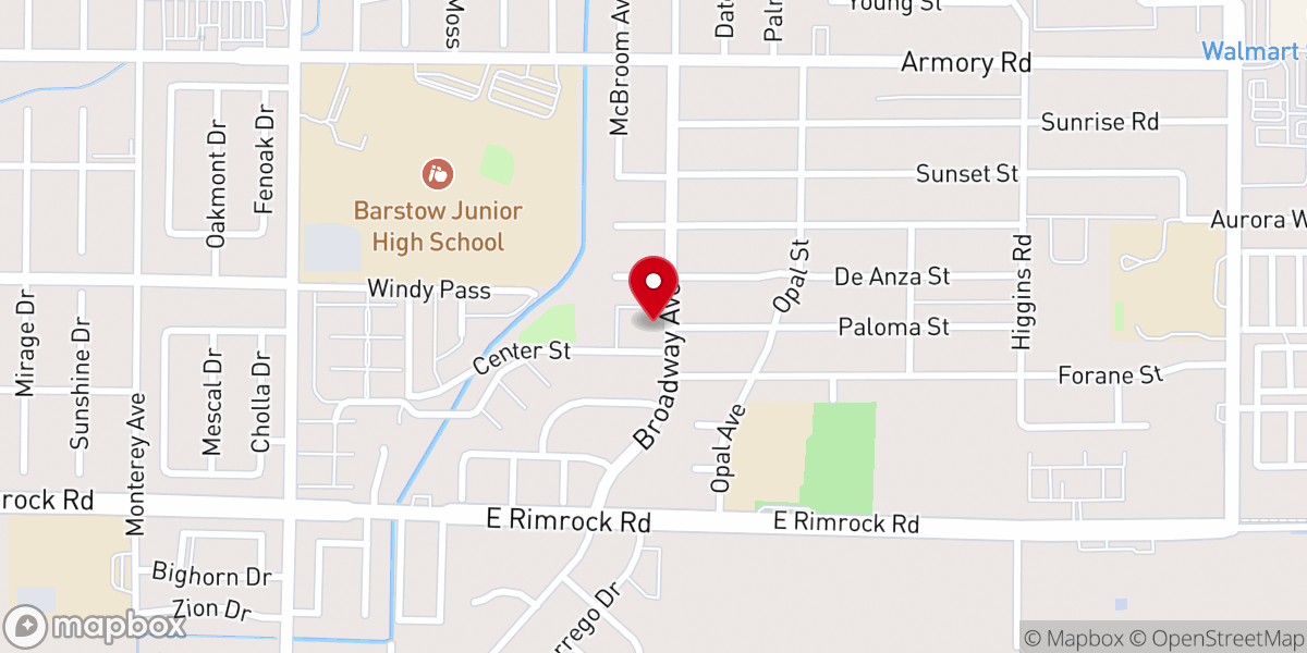 Map showing location of Barstow Seventh-day Adventist Church