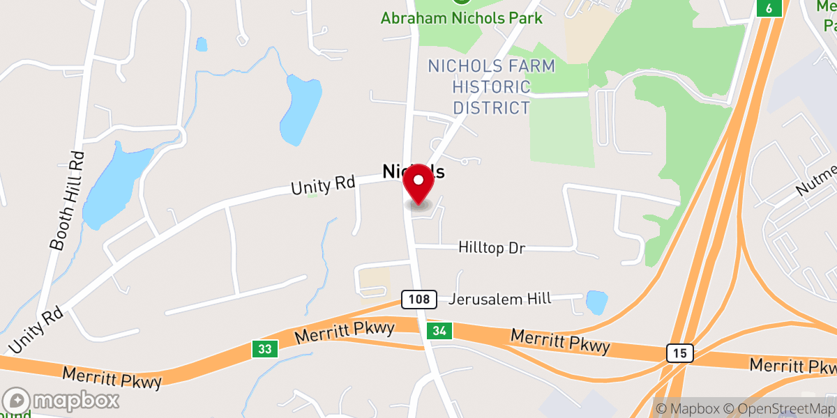 Map showing location of Fairfield Korean Church