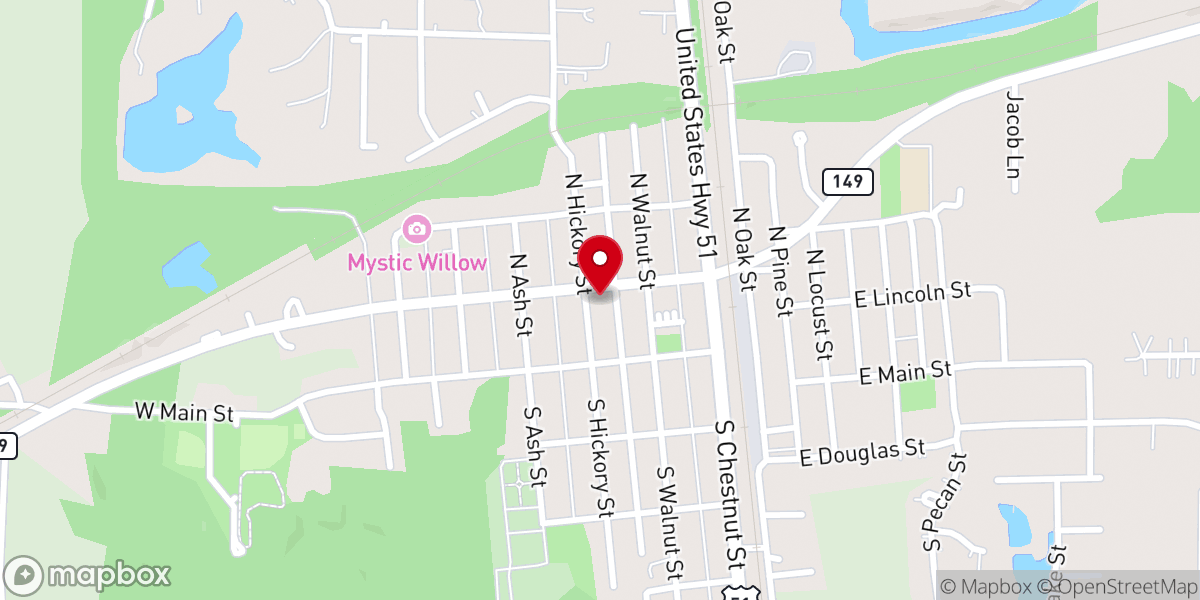 Map showing location of DESOTO Village Hall