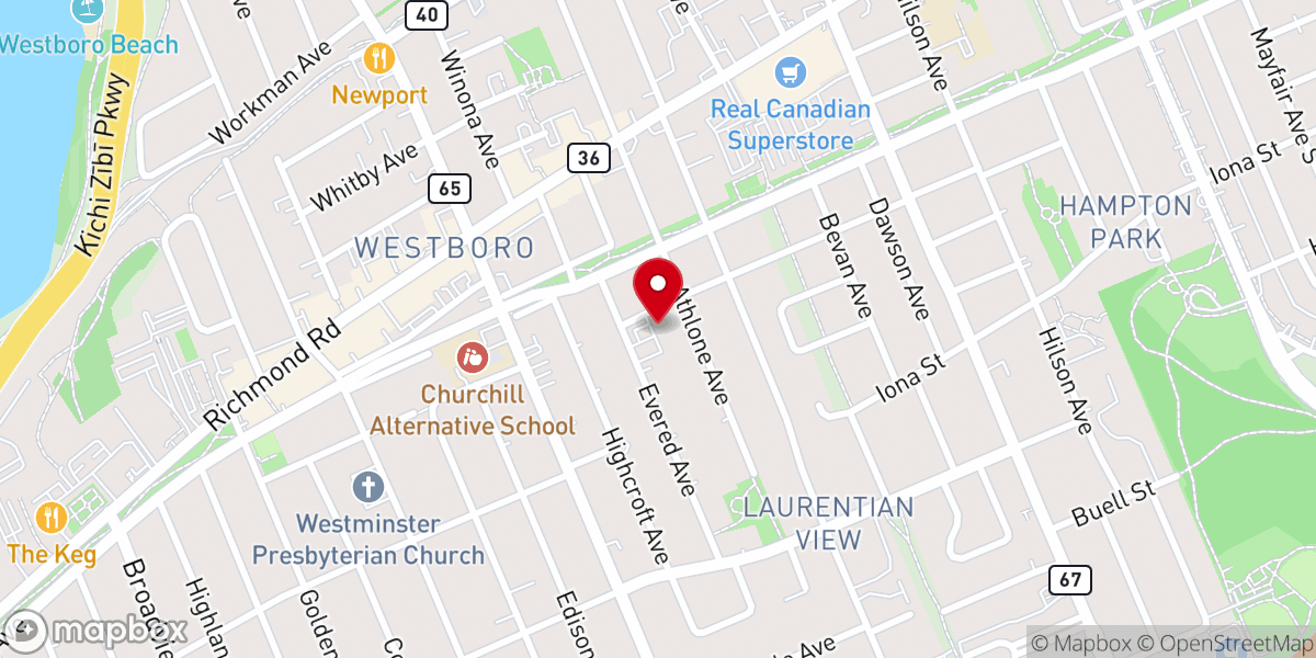 Map showing location of Our Lady of Lavang Parish Ottawa Canada