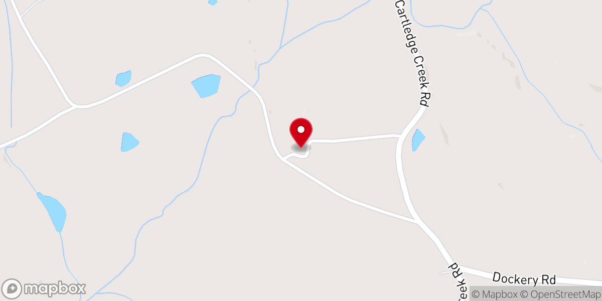 Map showing location of Cartledge Creek Church